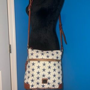 Dooney & Bourke White and Brown Star Crossbody Bag